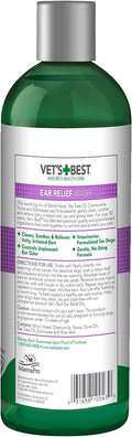Vet's Best Dog Ear Relief Wash, No-Alcohol, Wax Control, No-Sting, 16 oz | Alcohol-Free Ear Cleanser, Helps Remove Wax & Debris, Controls Odors &