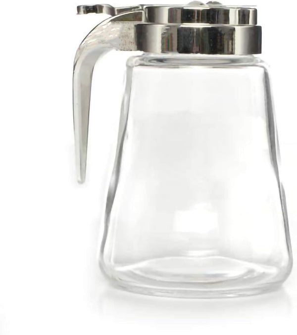 Glass Bottle Syrup Pitcher Honey Maple Syrup Dispenser Retracting Spout 12 oz