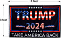 Double-Sided Trump 2024 Flag - Take America Back - 3x5 Foot Indoor Outdoor Decoration Banner With a FREE Sticker - Double-Sided Banner With Vivid