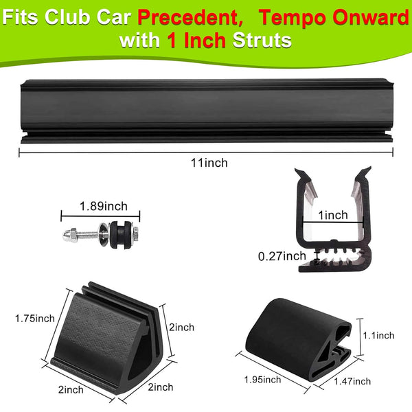 Club Car Golf Cart Windshield Clips Kit fit Precedent,Tempo, Onward 1 Inch Tube Included Windshield Sash Clips, Windshield Retaining Clips,
