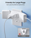 TROND Multi Plug Outlet Extender 2 Pack, Outlet Splitter for Bathroom 3AC-3 Prong Plug, 2 Pack White