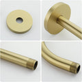 13 Inch High Rise S Shape Shower Extension Arm with Flange,Brushed Gold Shower Head Extender Arm Wall Mounted,Standard 1/2" Connection-Bathroom