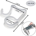 AccEncyc 100 Pcs Outdoor Light Clips Hooks for Outdoor String Lights Gutter Clips for Hanging Christmas Village Accessories 100Pcs Clear