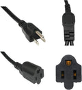 1.5 FT Extension Cord Splitter 1 to 2, 3 Prong Indoor Power Outlet Splitter, 16AWG Cable Wire Extender Space Saver for Halloween Lights, Christmas