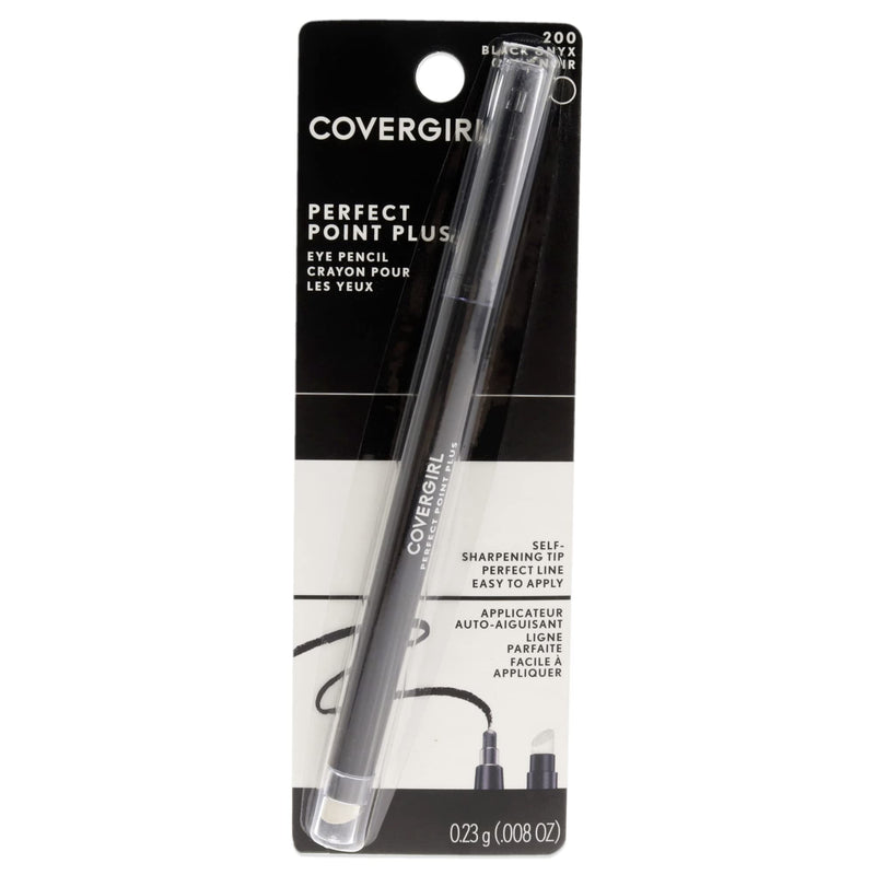 Covergirl Perfect Point plus Eyeliner Pencil, Black Onyx, Long-Lasting, Versatile Black Eyeliner, Soft Smudging Tip, No Sharpening Needed, Pack of 1