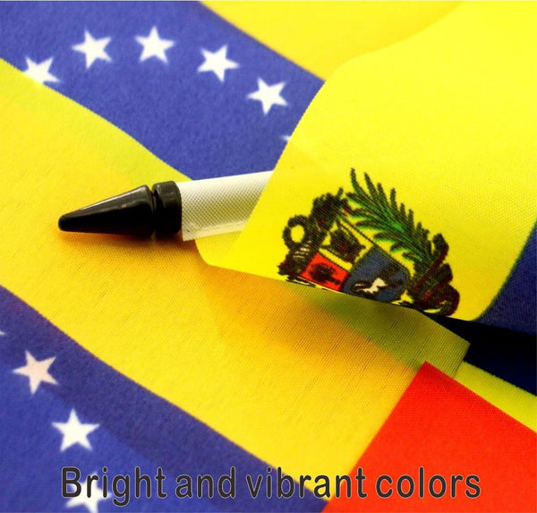 12 Pcs Venezuela Desk Flags Set, Venezuelan Small Mini Table Office Mini Desktop Flag With Black Flagpole and Black Base For Home Office