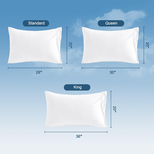 NTBAY 4 Pack Zippered Waterproof Queen Pillow Protectors, Super Soft Quiet Zip Pillow Protectors, 20x30 Inches Jersey Pu