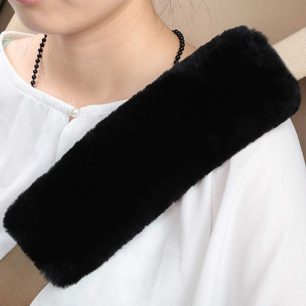 OGLAND Authentic Sheepskin Car Seat Belt Pad,2 Pack Soft Seat Belt Cover for Shoulder Pad Neck Cushion Protector Car Accessories by Genuine