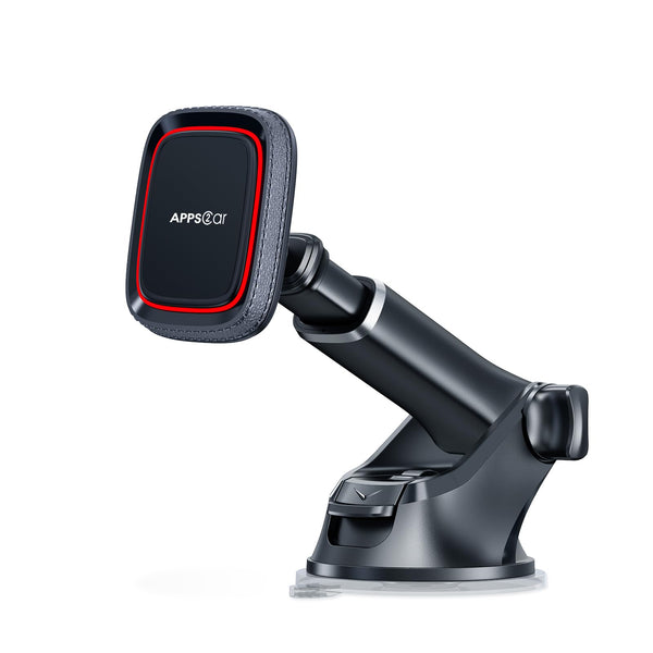 APPS2Car Magnetic Phone Mount for Car, Dashboard & Windshield Suction Cup Holder with Telescopic Arm, Requires Metal Plate for Proper Use, Fit for