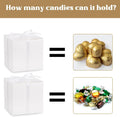 Hooqict 100 Pack Party Favor Boxes White Gift Boxes 2x2x2 inches Small Cardboard Gift Boxes with Lids and Ribbons Candy Treat Boxes for Gift
