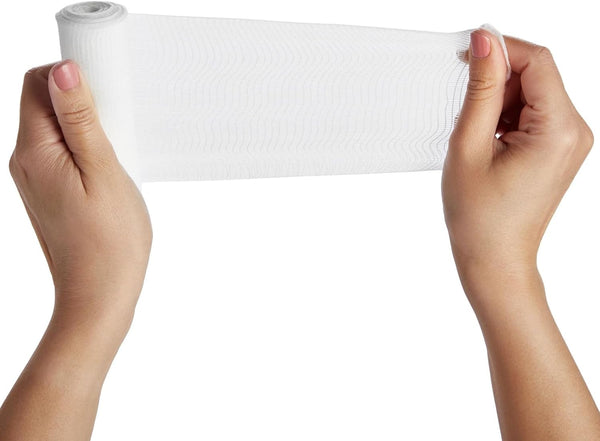 Juvale 4-Inch Gauze Bandage Roll - Soft Stretchy Fabric & Gauze Wrap - Breathable Textured Design for Secure Compression - Pack of 1, 48 Count