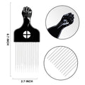 3Pcs Hair Styling Set for All - Curl Brush, Twist Sponge for Textured Hair with Metal Pick black styling set 3pcs