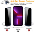 Pehael [2+2 Pack Iphone 13 Pro Max Privacy Screen Protector with Camera Lens Protector Full Coverage Anti-Spy Tempered Glass Film 9H Hardness