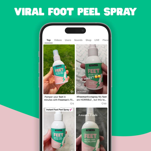 Freeman Flirty Feet Instant Foot Peeling Spray, Exfoliating Foot Mask for Summer
