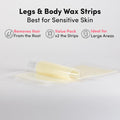 Parissa Legs & Body Wax Strips Kit Value Pack for Body Hair Removal, At-Home Waxing Kit with Ready-To-Use Large Wax Strips, 5Ml Aftercare Oil,