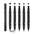5PCS Liquid Winged Eyeliner Stamp Pen Set - Double-headed Black Eye Liner Pencil - Long-lasting Waterproof Stamp Eyeliner Set for Eye Makeup -