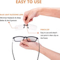 FONHCOO Clip on Blue Light Blocking Glasses Womens Mens over Prescription Glasses Frameless Lens Transparent