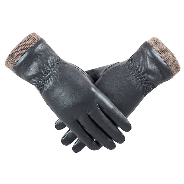 REDESS Winter Leather Gloves for Women, Wool Fleece Lined Warm Gloves, Touchscre