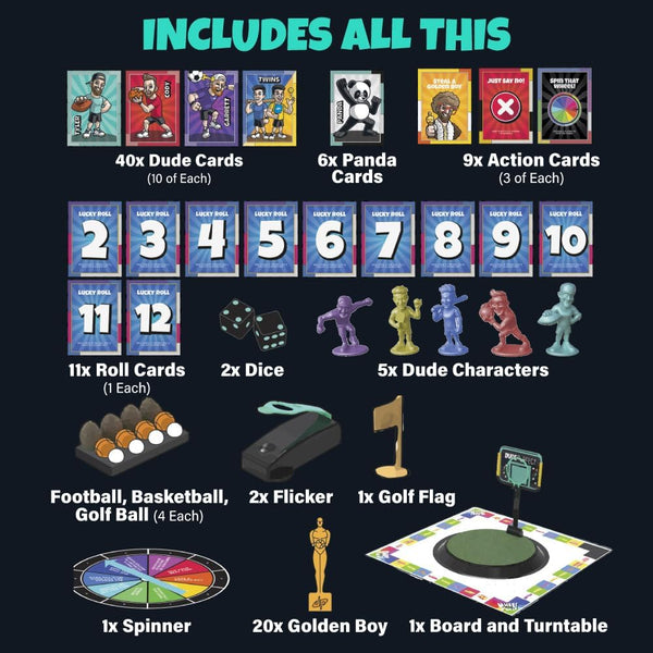 Dude Perfect Board Game with Soccer Add On; Action Packed Sports Challenges for Competitive Kids and Families | Perfect for Family Game Night; 2