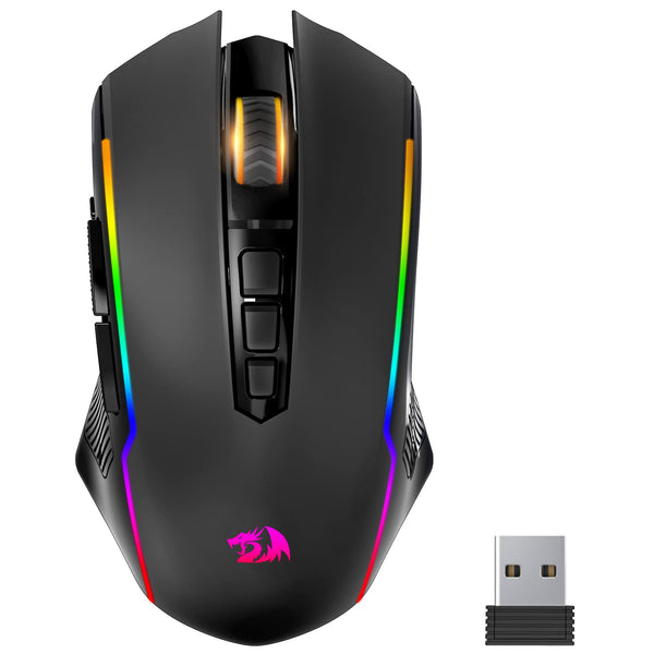 Redragon Gaming Mouse, Wireless Mouse Gaming with 8000 DPI, PC Gaming Mice with Fire Button, RGB Backlit Programmable Ergonomic Mouse Gamer,