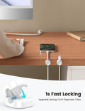 Lamicall 8 Pack Cord Organizer, [1s Lock] Spring Cable Management Clips - Adhesive Phone Cord Holder Clips for Nightstand Desk Car Office Home