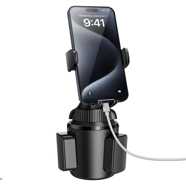Apps2Car Universal Car Cup Phone Holder | Quick Extension Long Arm | 360Â° Swivel | Adjustable for Iphone, Samsung, Goog