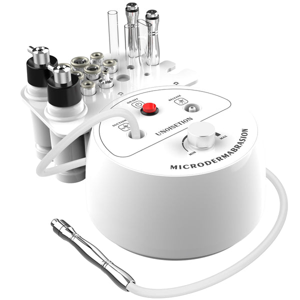 UNOISETION Diamond Microdermabrasion Machine Professional, 3 in 1 Dermabrasion Facial Peeling Skin Care Device for Salon Personal Home Use White