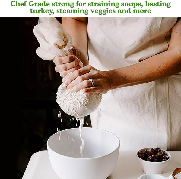Regency Wraps Chef-Grade 100% Cotton Cheese Cloth 36"X72" (2Yds), Bleach & Dye Free, Food Safe for Cooking, Straining, Roasting Turkey, Durable