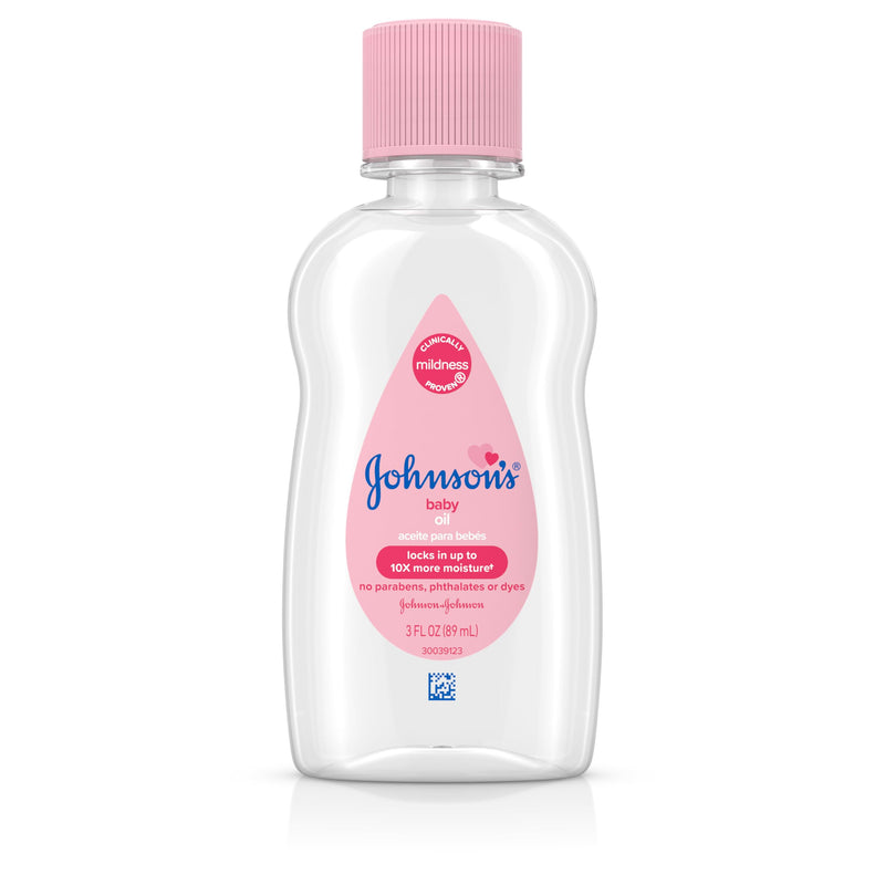 Johnson's Baby Oil, Pure Mineral Oil to Prevent Moisture Loss for Newborn, Kids, & Adults, Gentle, Soothing Baby Massage Oil, Dry Skin Relief,