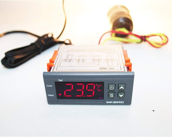 Inkbird Dual Stage DV 12V Digital Temperature Controller Fahrenheit Thermostat Heating and Cooling for Homebrewing Brew Fermenter Fridge Incubator