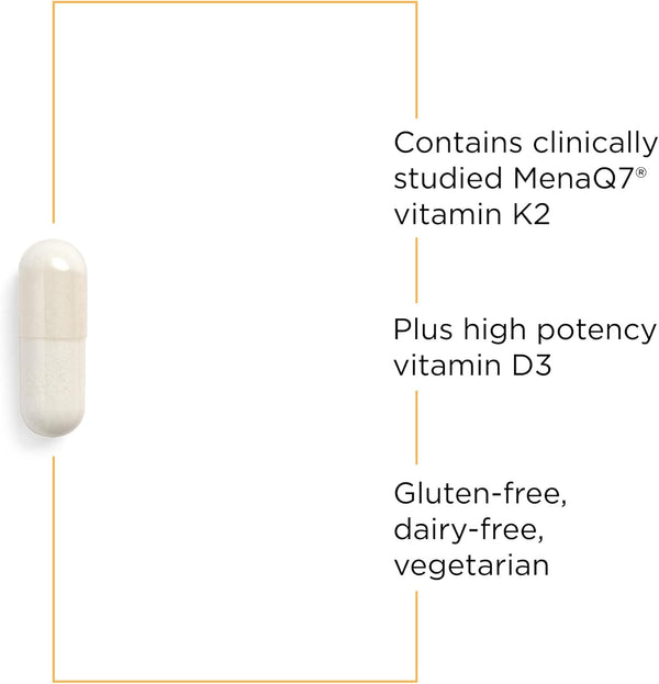 Integrative Therapeutics K2 + D3, Cardiovascular Support*, Bone Support*, Vitamin K2, Vitamin D3, 60 Capsules