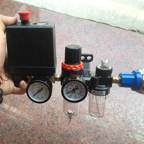 1/4Single-way air Compressor Pressure Switch Central Pneumatic air Compressor Pressure Switch Control Valve, Pressure reducing Switch 90-120 PSI