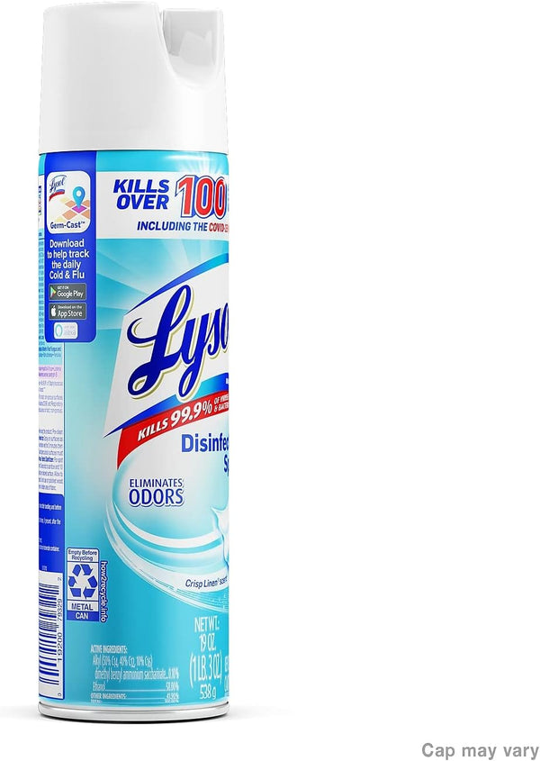 Lysol Disinfectant Spray, Household Essential Cleaning Supplies, Multi-Purpose Room Spray, Antibacterial Sanitizer Spray, Upholstery Deodorizer,