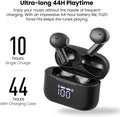 TOZO T21 Wireless Earbuds Bluetooth 5.3 in Ear Headphones Dual Mic Call Noise Cancelling IPX8 Waterproof 44H Playback Stereo Sound with LED