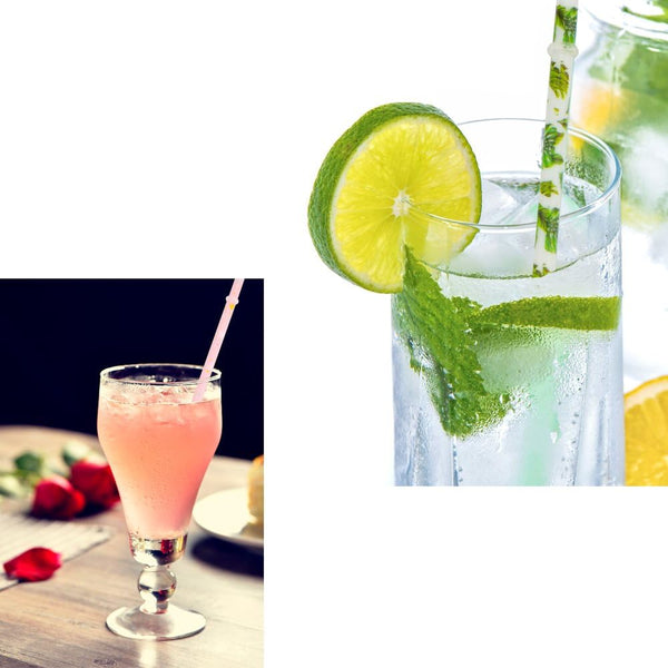 50 Pack Bent Reusable Straws, BPA-Free, 9" Colorful Hard Plastic Stripe Drinking Straw for Mason Jar Tumbler, Family or Party Use With Cleaning