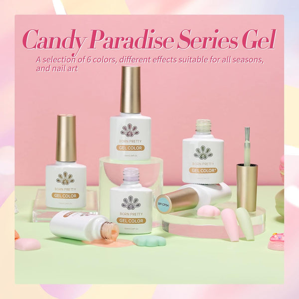 Born Pretty Pastel Gel Nail Polish Spring Summer Macaron Candy Sweet Color | Soft Pink Yellow Purple Blue Green,for Salon Manicure and Nail Art