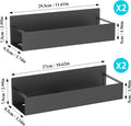 HuggieGems Metal 4 Pack Magnetic Spice Storage Rack Organizer for Refrigerator and Oven, Black Fridge Organizers and Storage, Metal 4 Pack Black