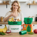 Compost Bags 3 Gallon,100 Count,Compost Food Scrap Waste Bags Fits Countertop Bin,Small Kitchen Food Scrap Waste Bags,Compost Bin Bags,Certified