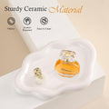 CCINPPY Ceramic Jewelry Tray Trinket Dish, Decorative Cloud Vanity Key Tray for Women, Ring Holder Dish, Cute Jewelry Plate Bowl Room Decor