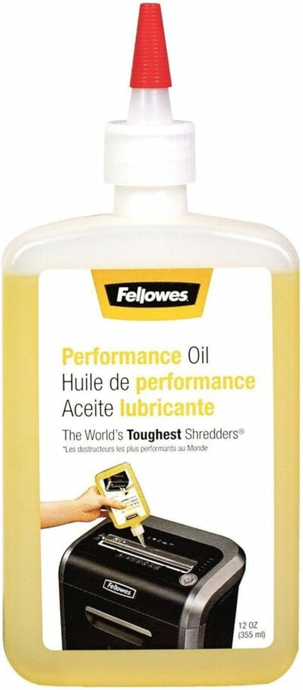 Fellowes Powershred Performance Shredder Oil, 12 Oz. Extended Nozzle Bottle (35250) (Pack of 1)