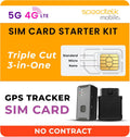 SpeedTalk Mobile GPS Tracker SIM Card Starter Kit | 3 in 1 Universal Simcard: Standard, Micro, Nano for Kids Senior Pet Car Fitness Activity 5G 4G