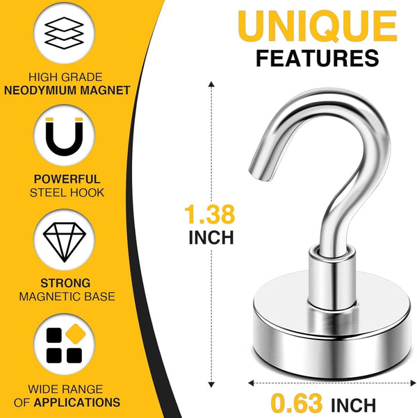 DIYMAG Magnetic Hooks, 30lbs+ Magnet Hook 2026 Cruise Cabin Ship Essentials Heavy Duty Strong Magnets Refrigerator Fridge Hanging for Classroom