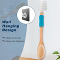 Long Handle Ergonomically Back Scrubber/Brush for Shower, Double Sided Exfoliating Body Scrubber for Women and Men (Blue)