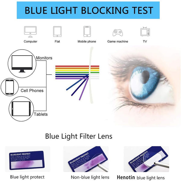 Henotin 5-Pack Reading Glasses Blue Light Blocking Anti Eyestrain Computer Reading Glasses for Women and Men Readers (5 Pack Mix Color, 2.00,