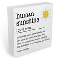 Sunshine Gifts Desk Sign Wooden Box Sign Table Decoration White White0377