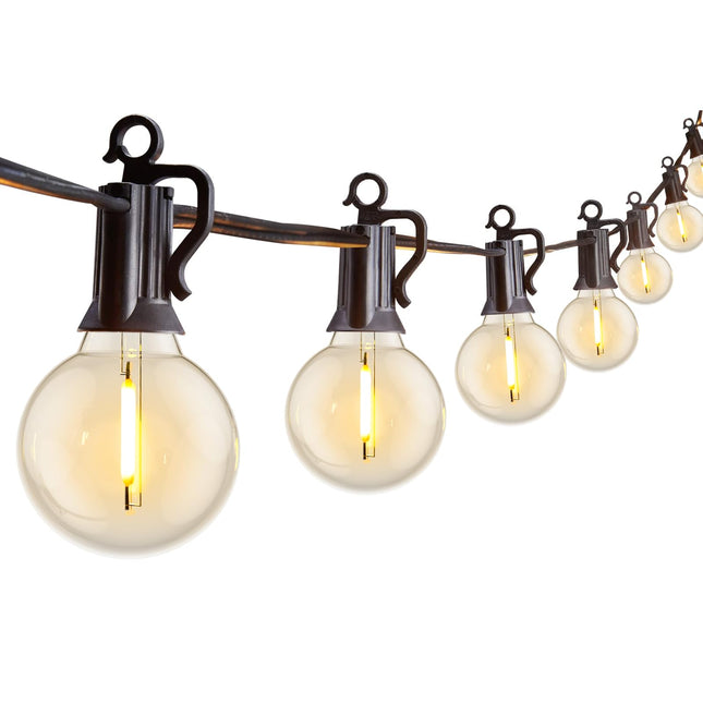 Outdoor String Lights 25 Feet G40 Globe LED Patio Lights with 13 Edison Plastic 