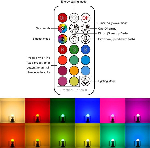 ILC GU10 LED Light Bulb 40 Watt Equivalent Color Changing 12 Colors 5W Dimmable Warm White 2700K RGB LED Light Bulbs with Remote Control (Pack of