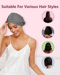 HFRHTGY Adjustable Silk Satin Hair Bonnet for Sleeping, Double Layer Hair Wrap Sleep Cap Turban for Women Men, Curly Straight Braid Unisex