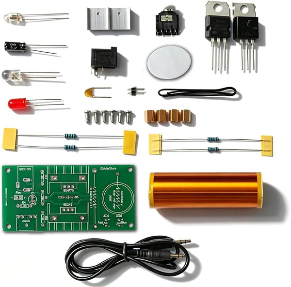 8pcs ISolderStore DIY Mini Tesla Coil Kit 15W Electronic DIY Kits Mini Music Tesla Coil Plasma Speaker Soldering Practice Kit DIY Soldering