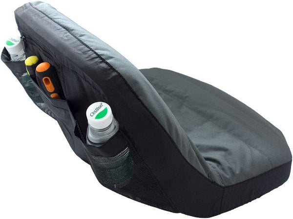 POWERWORKS Weatherproof Deluxe Riding Lawn Mower Seat Cover, Medium, Black